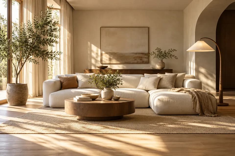 Warm minimalist interior